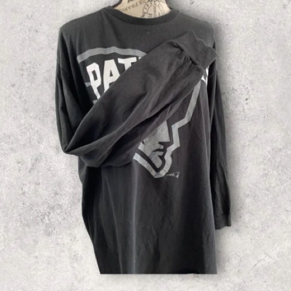 NFL apparel New England Patriots Black Long Sleeve T-Shirt Men’s 2X - Picture 5 of 10